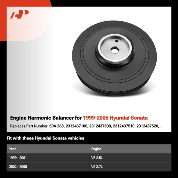 Engine Harmonic Balancer for 1999-2005 Hyundai Sonata