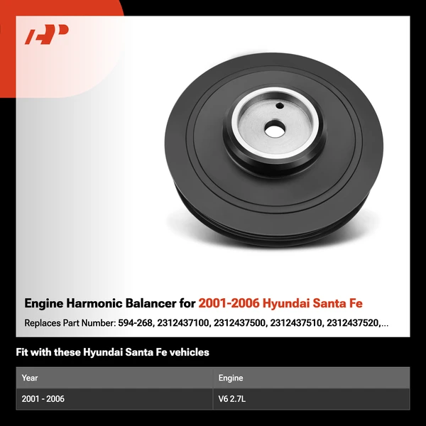 Engine Harmonic Balancer for 2001-2006 Hyundai Santa Fe