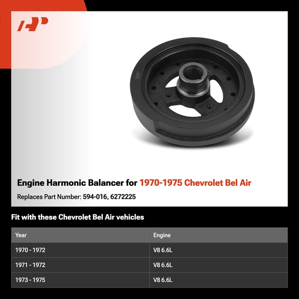 Engine Harmonic Balancer for 1970-1975 Chevrolet Bel Air