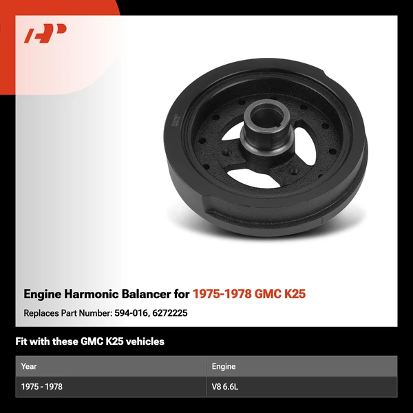 Engine Harmonic Balancer for 1975-1978 GMC K25