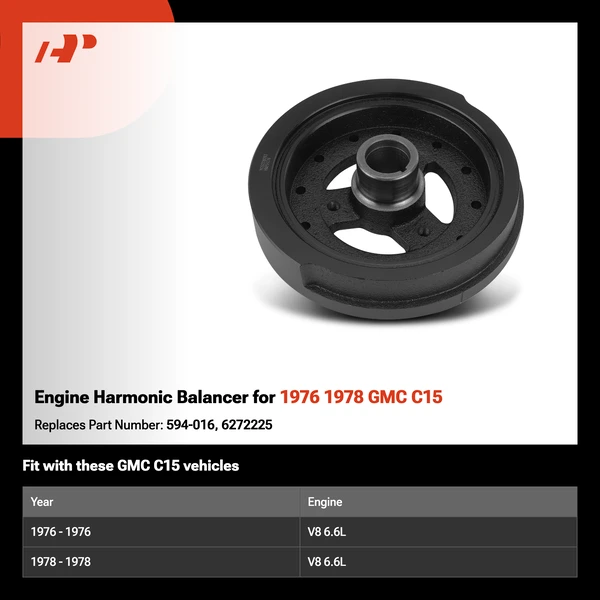 Engine Harmonic Balancer for 1976 1978 GMC C15