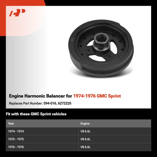 Engine Harmonic Balancer for 1974-1976 GMC Sprint