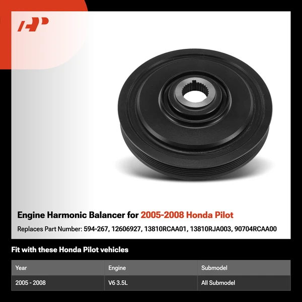 Engine Harmonic Balancer for 2005-2008 Honda Pilot