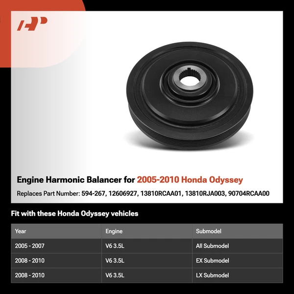 Engine Harmonic Balancer for 2005-2010 Honda Odyssey