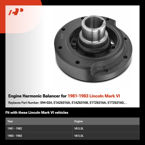 Engine Harmonic Balancer for 1981-1983 Lincoln Mark VI
