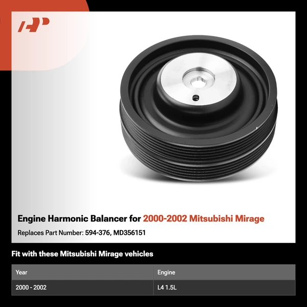 Engine Harmonic Balancer for 2000-2002 Mitsubishi Mirage
