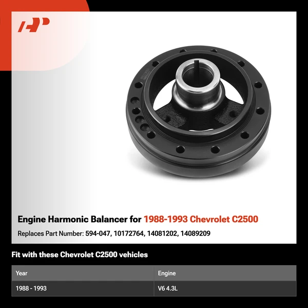 Engine Harmonic Balancer for 1988-1993 Chevrolet C2500
