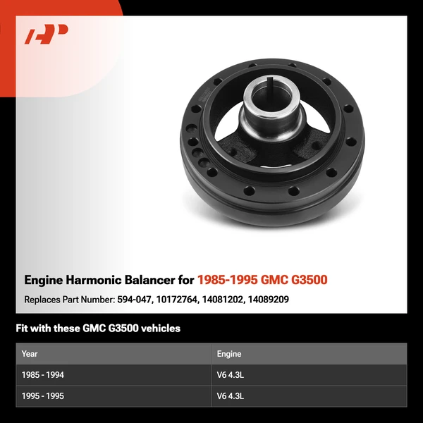 Engine Harmonic Balancer for 1985-1995 GMC G3500