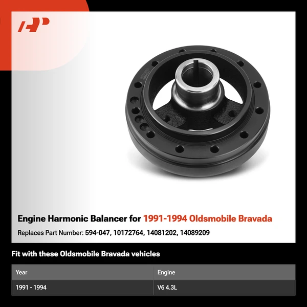 Engine Harmonic Balancer for 1991-1994 Oldsmobile Bravada