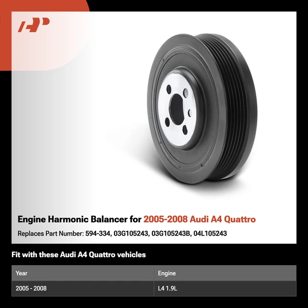 Engine Harmonic Balancer for 2005-2008 Audi A4 Quattro