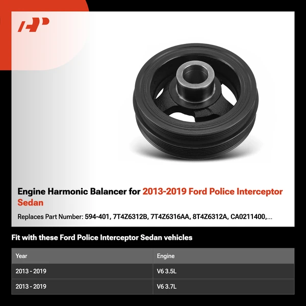 Engine Harmonic Balancer for 2013-2019 Ford Police Interceptor Sedan