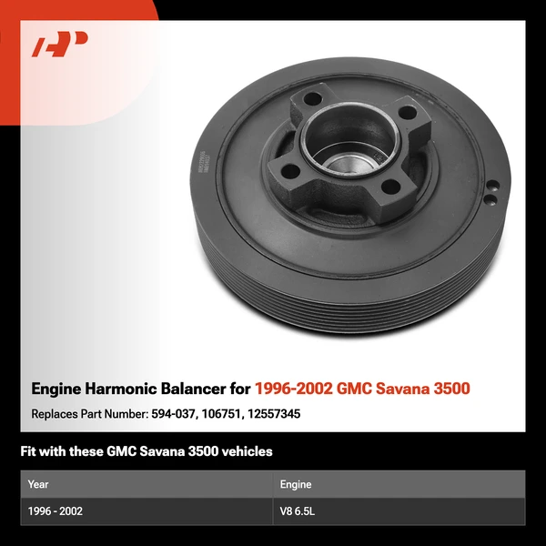 Engine Harmonic Balancer for 1996-2002 GMC Savana 3500
