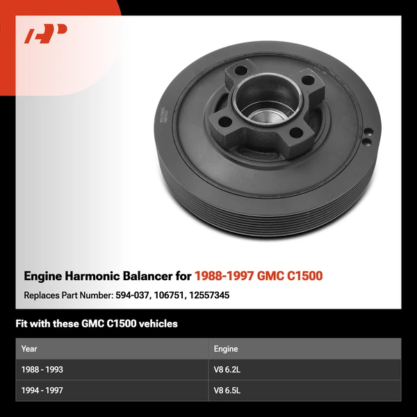 Engine Harmonic Balancer for 1988-1997 GMC C1500