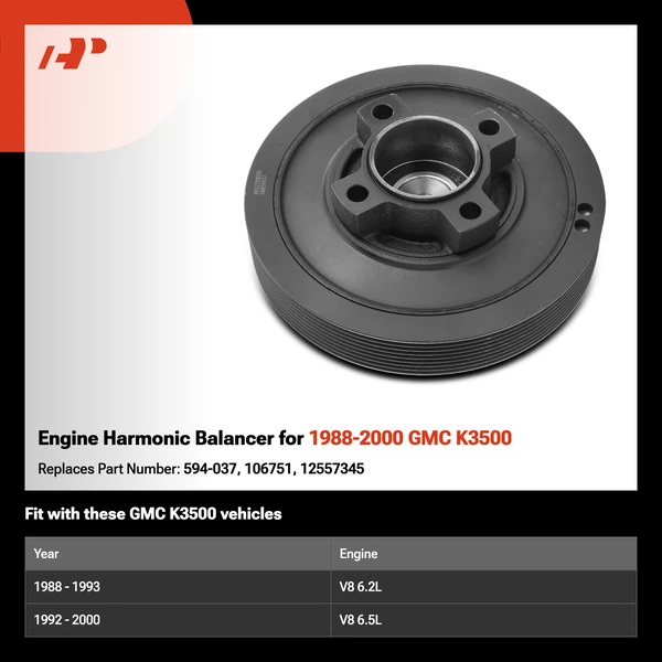 Engine Harmonic Balancer for 1988-2000 GMC K3500