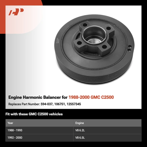 Engine Harmonic Balancer for 1988-2000 GMC C2500
