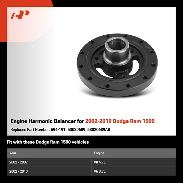 Engine Harmonic Balancer for 2002-2010 Dodge Ram 1500