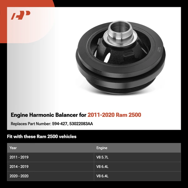 Engine Harmonic Balancer for 2011-2020 Ram 2500