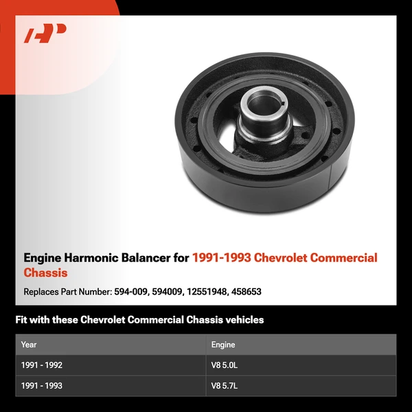 Engine Harmonic Balancer for 1991-1993 Chevrolet Commercial Chassis