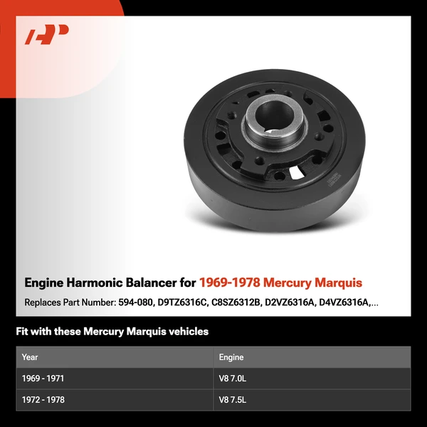 Engine Harmonic Balancer for 1969-1978 Mercury Marquis