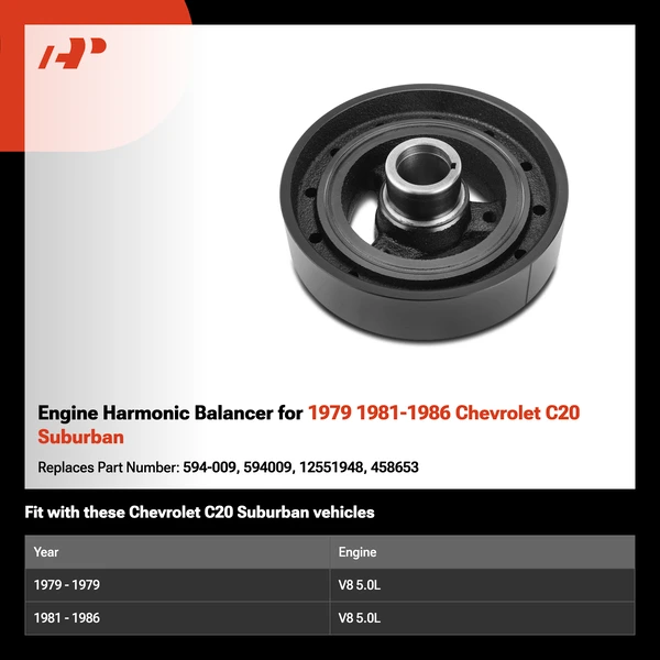 Engine Harmonic Balancer for 1979 1981-1986 Chevrolet C20 Suburban