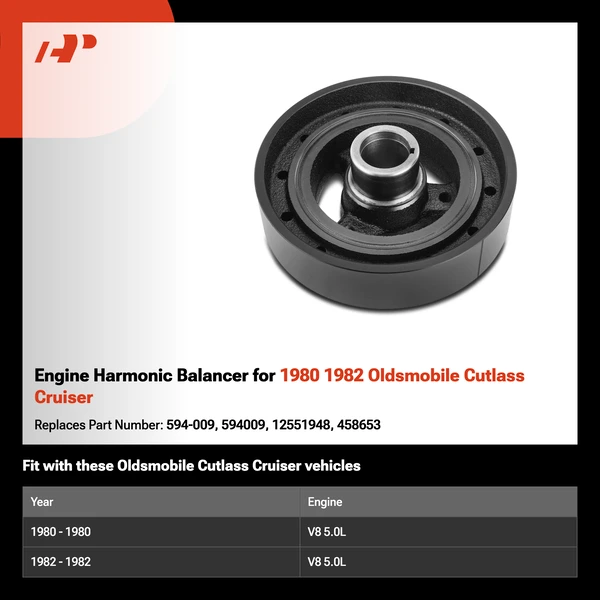 Engine Harmonic Balancer for 1980 1982 Oldsmobile Cutlass Cruiser