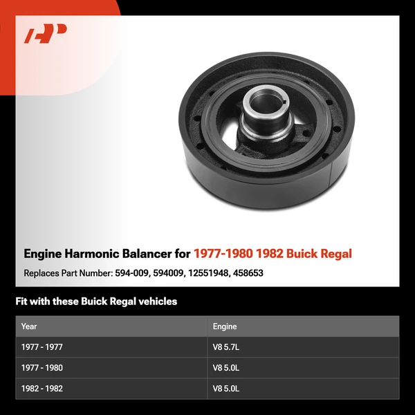 Engine Harmonic Balancer for 1977-1980 1982 Buick Regal