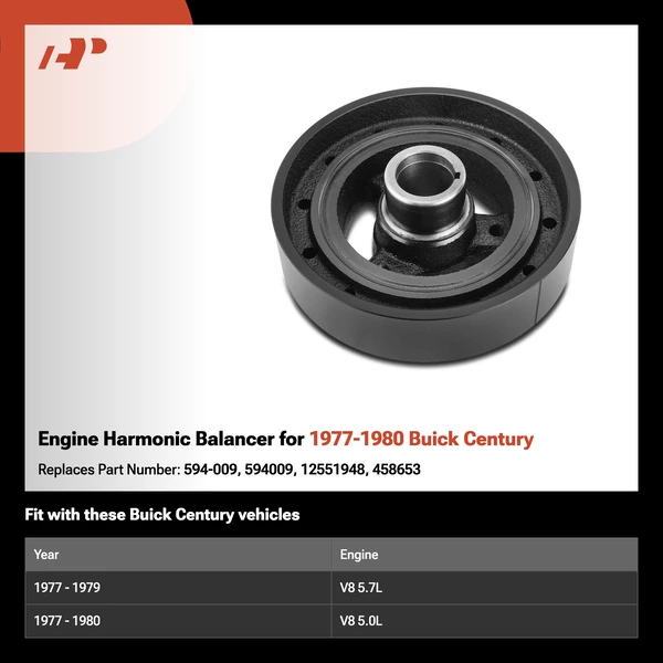 Engine Harmonic Balancer for 1977-1980 Buick Century