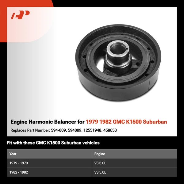 Engine Harmonic Balancer for 1979 1982 GMC K1500 Suburban
