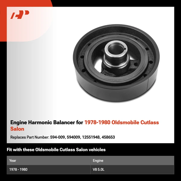 Engine Harmonic Balancer for 1978-1980 Oldsmobile Cutlass Salon