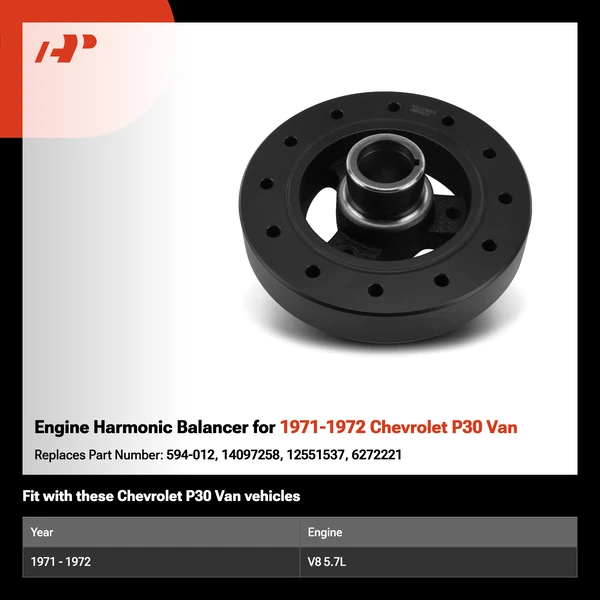 Engine Harmonic Balancer for 1971-1972 Chevrolet P30 Van