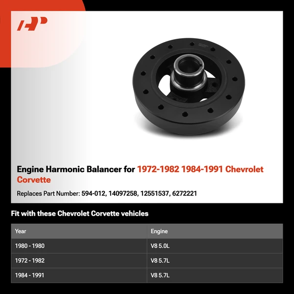 Engine Harmonic Balancer for 1972-1982 1984-1991 Chevrolet Corvette