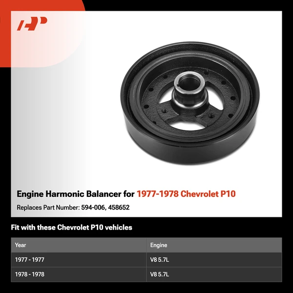 Engine Harmonic Balancer for 1977-1978 Chevrolet P10