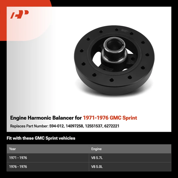 Engine Harmonic Balancer for 1971-1976 GMC Sprint