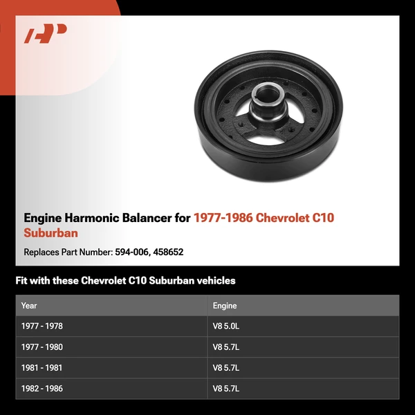 Engine Harmonic Balancer for 1977-1986 Chevrolet C10 Suburban