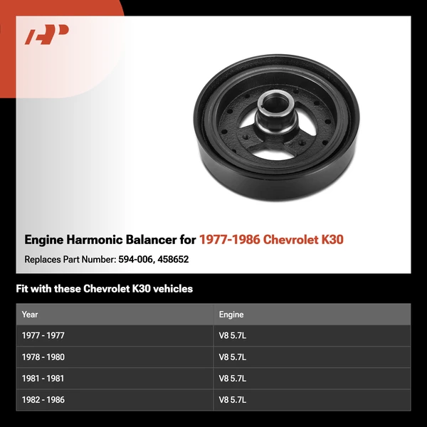 Engine Harmonic Balancer for 1977-1986 Chevrolet K30