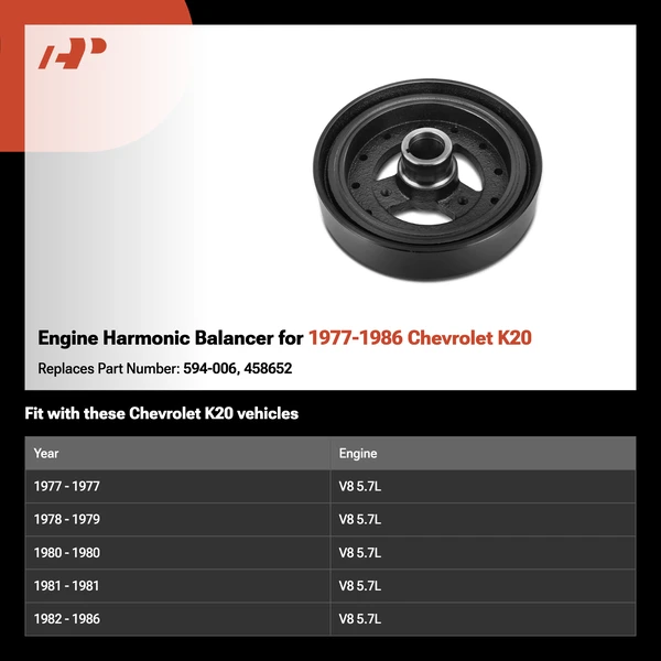 Engine Harmonic Balancer for 1977-1986 Chevrolet K20