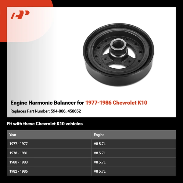 Engine Harmonic Balancer for 1977-1986 Chevrolet K10