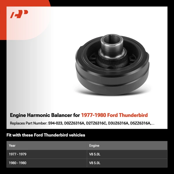 Engine Harmonic Balancer for 1977-1980 Ford Thunderbird