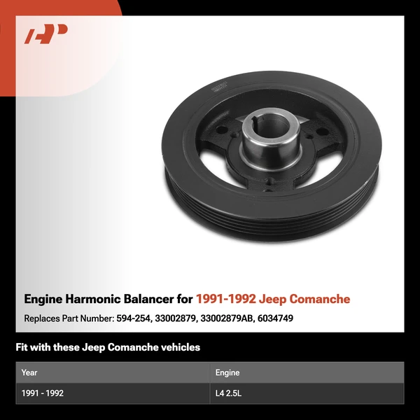 Engine Harmonic Balancer for 1991-1992 Jeep Comanche