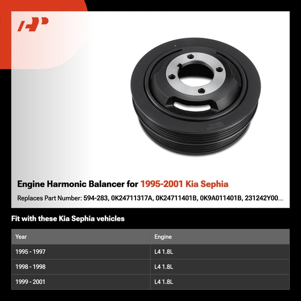 Engine Harmonic Balancer for 1995-2001 Kia Sephia