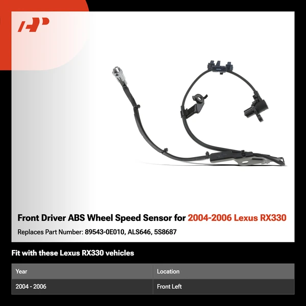 Front Driver ABS Wheel Speed Sensor for 2004-2006 Lexus RX330