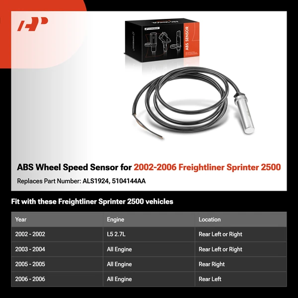 ABS Wheel Speed Sensor for 2002-2006 Freightliner Sprinter 2500