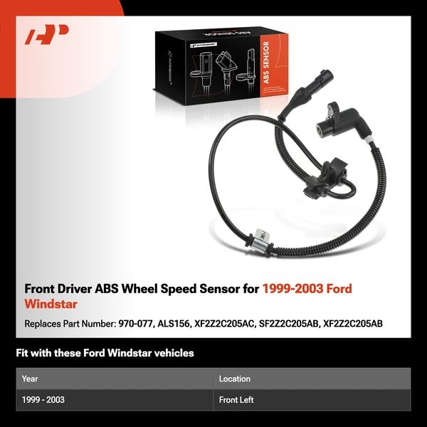 Front Driver ABS Wheel Speed Sensor for 1999-2003 Ford Windstar