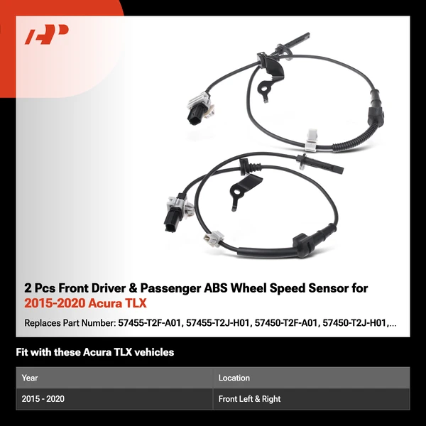 2 Pcs Front Driver & Passenger ABS Wheel Speed Sensor for 2015-2020 Acura TLX
