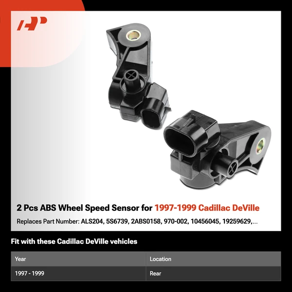 2 Pcs ABS Wheel Speed Sensor for 1997-1999 Cadillac DeVille