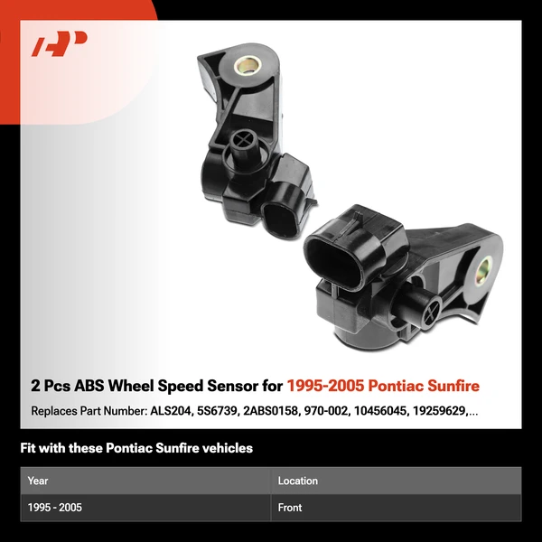 2 Pcs ABS Wheel Speed Sensor for 1995-2005 Pontiac Sunfire