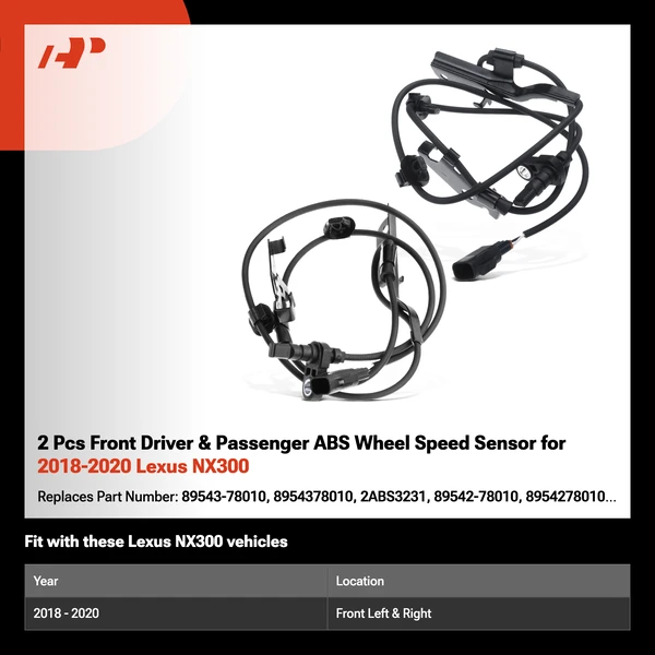 2 Pcs Front Driver & Passenger ABS Wheel Speed Sensor for 2018-2020 Lexus NX300