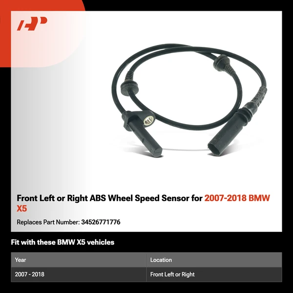 Front Left or Right ABS Wheel Speed Sensor for 2007-2018 BMW X5