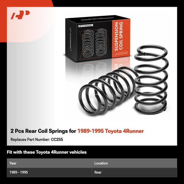 2 Pcs Rear Coil Springs for 1989-1995 Toyota 4Runner