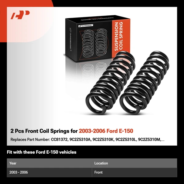 2 Pcs Front Coil Springs for 2003-2006 Ford E-150